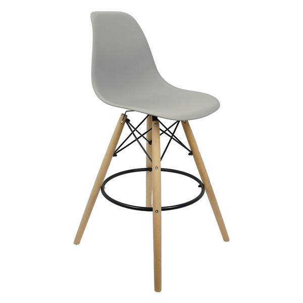 Banqueta Charles Eames Eiffel Wood Design Base Fixa Madeira -
