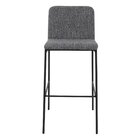 Banqueta Chloe Moderna Metal Preto Estofado Macio Preto/chumbo