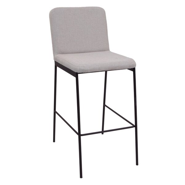 Banqueta Chloe Moderna Metal Preto Estofado Macio Preto/prata