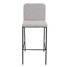 Banqueta Chloe Moderna Metal Preto Estofado Macio Preto/prata