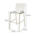 Banqueta Chloe Moderna Metal Preto Estofado Macio Preto/prata