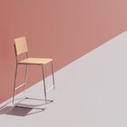 Banqueta Com Assento E Encosto Em Fórmica Estrutura Em Aço Al