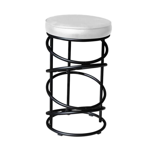 Banqueta Com Assento Estofado E Pés Em Aço Carbono Preto