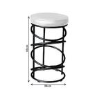 Banqueta Com Assento Estofado E Pés Em Aço Carbono Preto