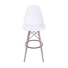 Banqueta Com Base De Madeira Colmeia  Branco