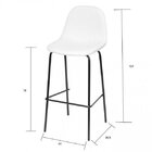 Banqueta Com Encosto Base Metal  Cinza