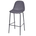 Banqueta Com Encosto Base Metal  Cinza