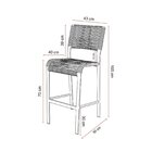 Banqueta Com Encosto Corda Sintética Ibiza Aluminum Decor Pre