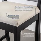 Banqueta Com Encosto E Apoio Para Pés Tiê Cabecasa Madeiraori