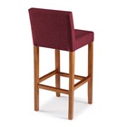 Banqueta Com Encosto Estofado Em Veludo Bordô Merllin