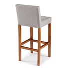 Banqueta Com Encosto Estofado Em Veludo Cru Merllin