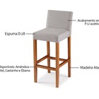 Banqueta Com Encosto Estofado Em Veludo Cru Merllin