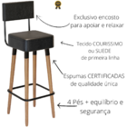 Banqueta Com Encosto Estruturado Para Cozinha/bancada/bar/bis