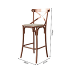 Banqueta Com Encosto Katrina Em Aço Cobre