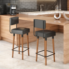 Banqueta Com Encosto Moderna Reforçada 4 Pés Para Cozinha Ame