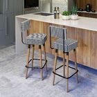 Banqueta Com Encosto Moderna Reforçada 4 Pés Para Cozinha Ame