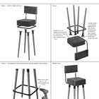 Banqueta Com Encosto Moderna Reforçada 4 Pés Para Cozinha Ame