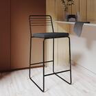 Banqueta Com Encosto Multimóveis Cr20078 Preta