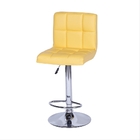 Banqueta Confort Estofada Pu Amarela Base Cromada - Or Design