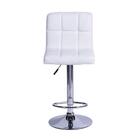 Banqueta Confort Estofada Pu Branca Base Cromada - Or Design