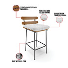 Banqueta Costela Corano Base Metálica Preto J01 - D'rossi - B