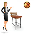 Banqueta Costela Corano Nozes Base Metálica Preto - D'rossi