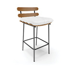 Banqueta Costela Corino Base Metálica Preto J01 - D'rossi - B