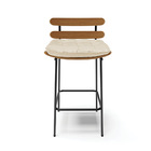 Banqueta Costela Corino Base Metálica Preto J01 - D'rossi - B