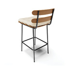 Banqueta Costela Corino Base Metálica Preto J01 - D'rossi - B