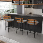 Banqueta Costela Linho Base Metálica Preto J01 - D'rossi - A2