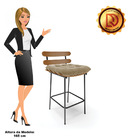 Banqueta Costela Suede Marrom Rato Base Metálica Preto - D'ro