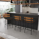 Banqueta Costela Veludo Base Metálica Preto J01 - D'rossi - P