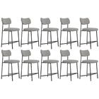 Banqueta Cozinha Média Kit 10 Milli Linho Cinza A14 - Mpozena