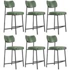 Banqueta Cozinha Média Kit 6 Milli Sintético Verde A14 - Mpoz