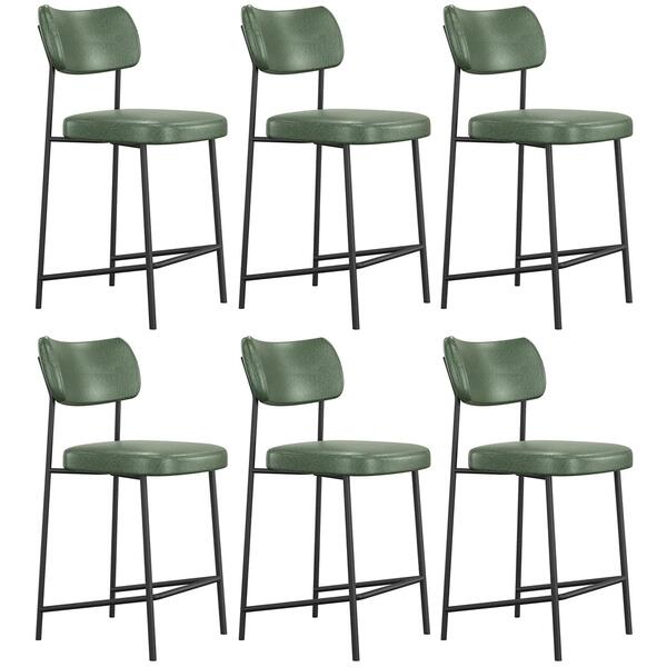 Banqueta Cozinha Média Kit 6 Milli Sintético Verde A14 - Mpoz