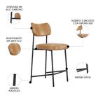 Banqueta Cozinha Média Milli Sintético Caramelo A14 - Mpozena