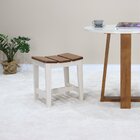 Banqueta Cravo Baixa Madeira Maciça Base Laqueada Pinhão/base