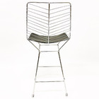 Banqueta Cromada Maciça Para Cozinha Modelo Bertoia Retrô Ass