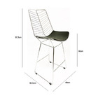 Banqueta Cromada Maciça Para Cozinha Modelo Bertoia Retrô Ass