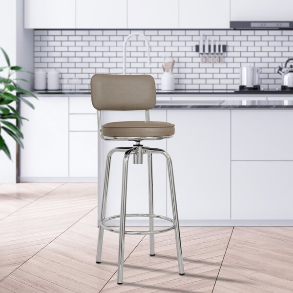 Banqueta Cromado Assento Rato Metalizado  Cromado/rato Metali