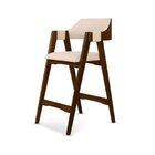 Banqueta Dália Estofada Com Apoio De Braço Madeira Castanho