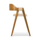 Banqueta Dália Madeira Maciça Estofada Com Apoio De Braço Mad