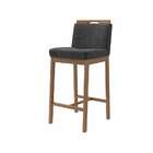 Banqueta Dani Cinza Escuro E Nogueira