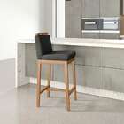 Banqueta Dani Cinza Escuro E Nogueira