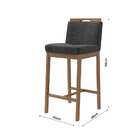 Banqueta Dani Cinza Escuro E Nogueira