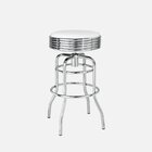 Banqueta De Aço Giratória Panamá  Cromado/branco