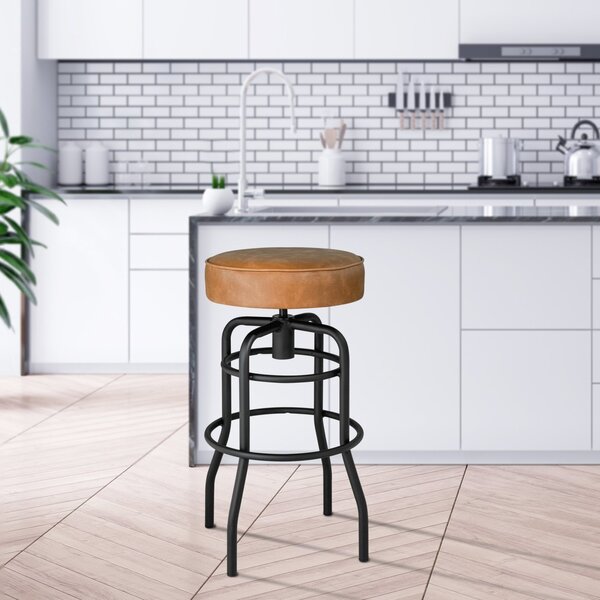 Banqueta De Aço Giratória Paris  Preto/caramelo