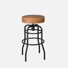 Banqueta De Aço Giratória Paris  Preto/caramelo