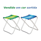 Banqueta de Alumínio Dobrável 45cm 90Kg Praia Camping Sortido Mor