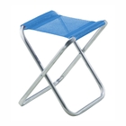 Banqueta De Alumínio Dobrável Azul